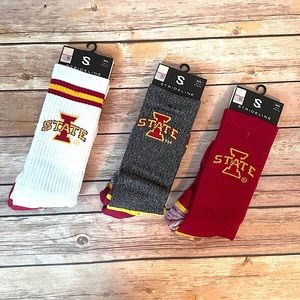 Iowa State University Unisex Athletic Socks, Pack of 3